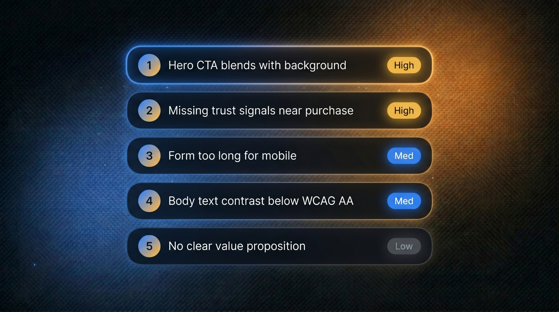 Audit report list mockup